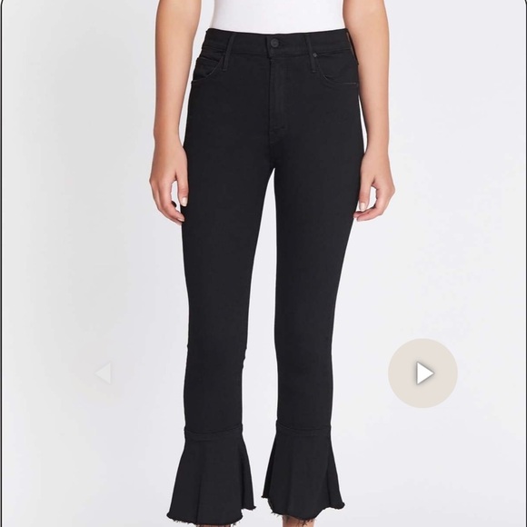 MOTHER Denim - Mother Denim The Cha Cha Fray Flare Leg Jeans Black Size 25 Not Guilty USA Made